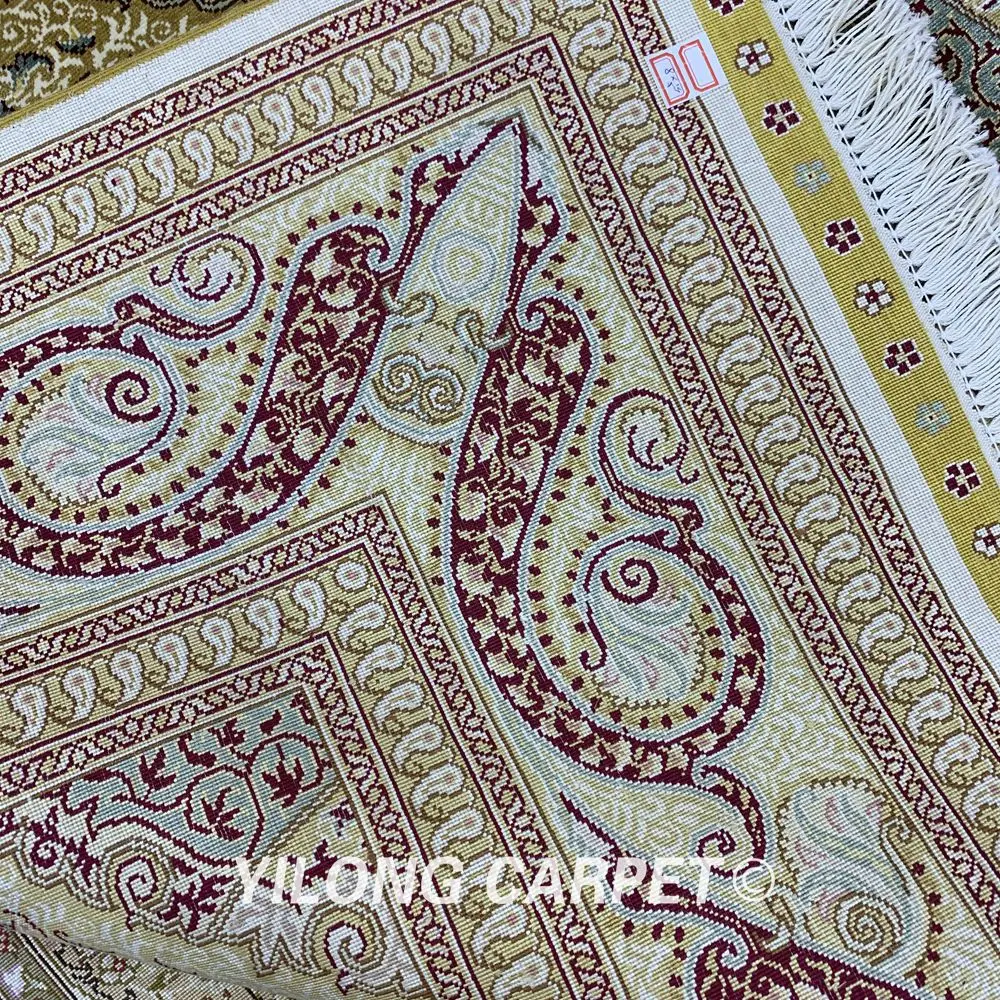 Yilong 5,5 'x8' персидский ковер Прямоугольник Зеленый турецкий ковры ручной вязки(ZQG254A