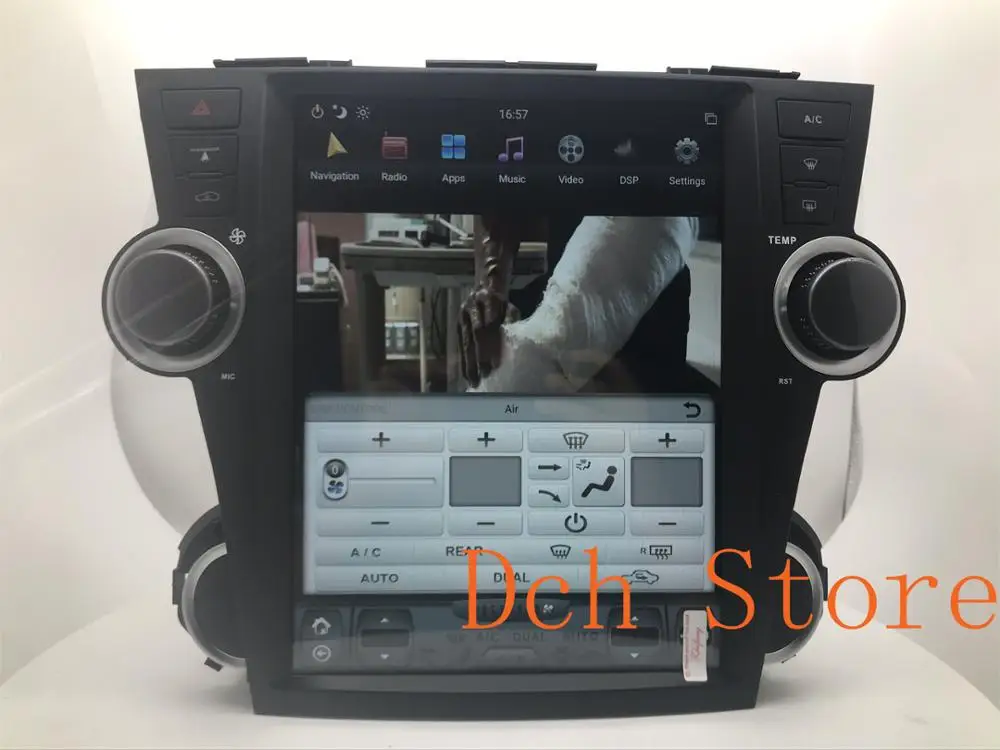 12 1 дюймов Вертикальный стиль Тесла Android 9 0 автомобильный DVD GPS для Toyota Highlander 2008 2014