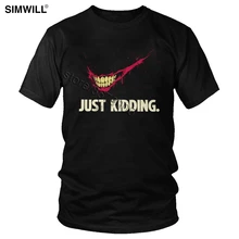 Уличная футболка, Мужская хлопковая футболка с принтом Джокер, просто шучу, футболка, хит, Леджер, Harajuku, костюм, готика, Хоакин, Феникс, комиксы, футболка