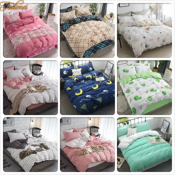 

3/4 pcs Bedding Sets Soft Cotton Bed Linen Single Twin Queen King Size Duvet Cover Quilt Pillow Case Bedspreads Adult Kids Child