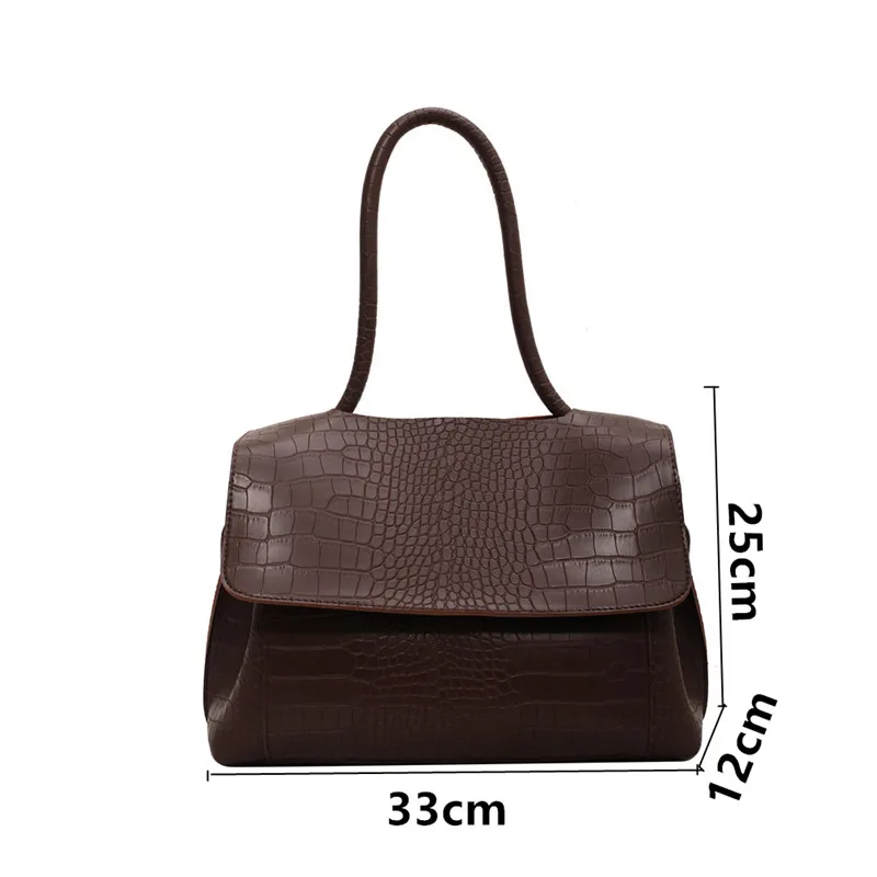 Luxury Crocodile Pattern Women’s Shoulder Messenger Tote