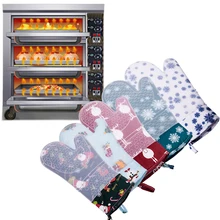 Силиконовые Прихватки для духовки Профессиональные Термостойкие Прихватки для выпечки Нескользящие перчатки с хлопковой внутренней подкладкой