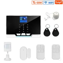 Kit de système de sécurité domestique sans fil, wi fi 433Mhz, Gsm, avec détecteur de mouvement, caméra de Surveillance anti cambriolage, application Tuya
