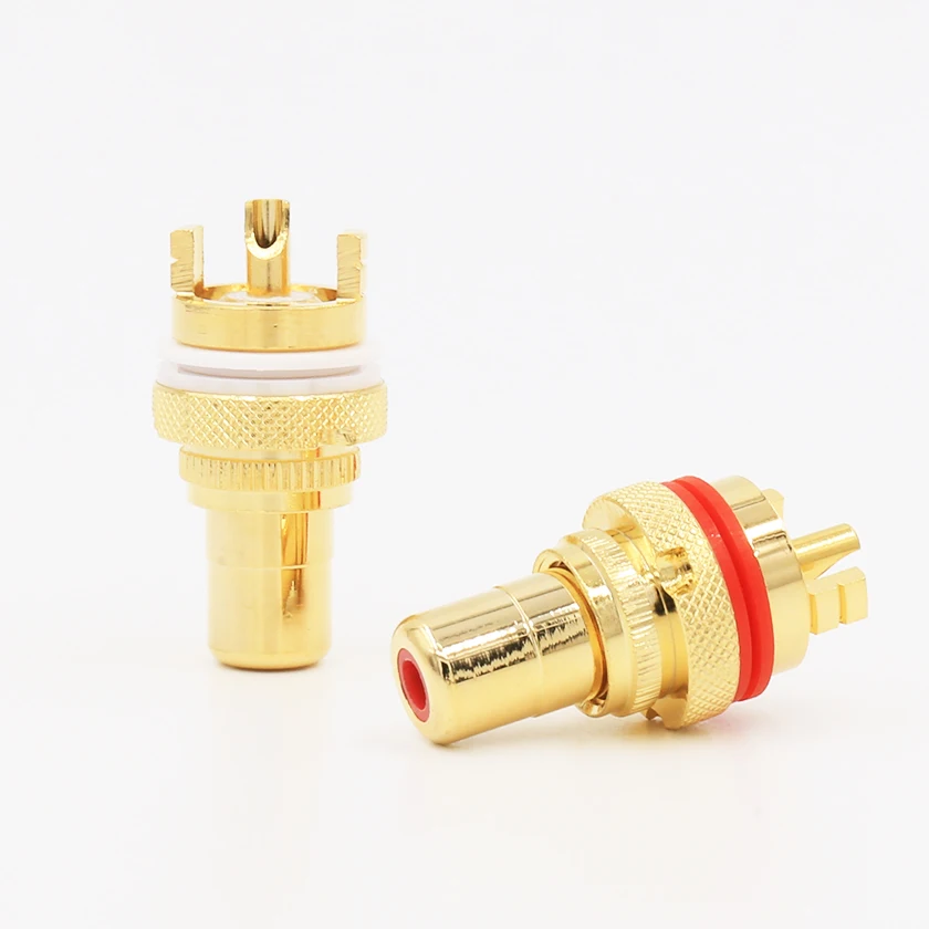 

8Pcs 24K Gold plated RCA socket RCA female RCA chassis for CD and amplifier Tube Amplifier