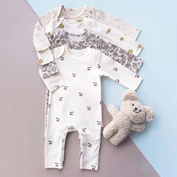 Combinaisons de printemps en coton pour nouveau né, vêtements pour bébé fille et garçon, une pièce, barboteuse, automne 