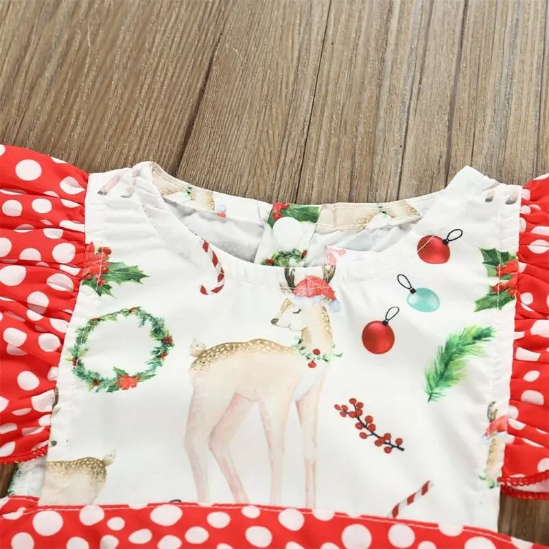 Рождественский комбинезон Одежда для новорожденных девочек Рождественский Песочник Комбинезон хлопковый наряд без рукавов