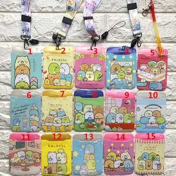 

Anime Sumikko Gurashi Cartoon Lovely Card Cover Student Lanyard Spring Bus Card Credit ID Holder Coin Purse for Kids Girls Gift