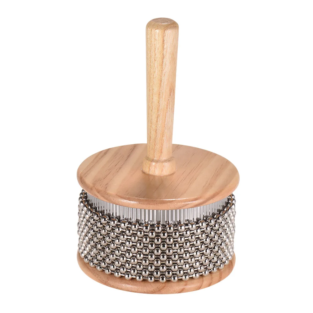 Деревянный перкуссионный музыкальный инструмент, металлическая цепочка из бисера и цилиндр, поп-Шейкер для классной группы среднего размера