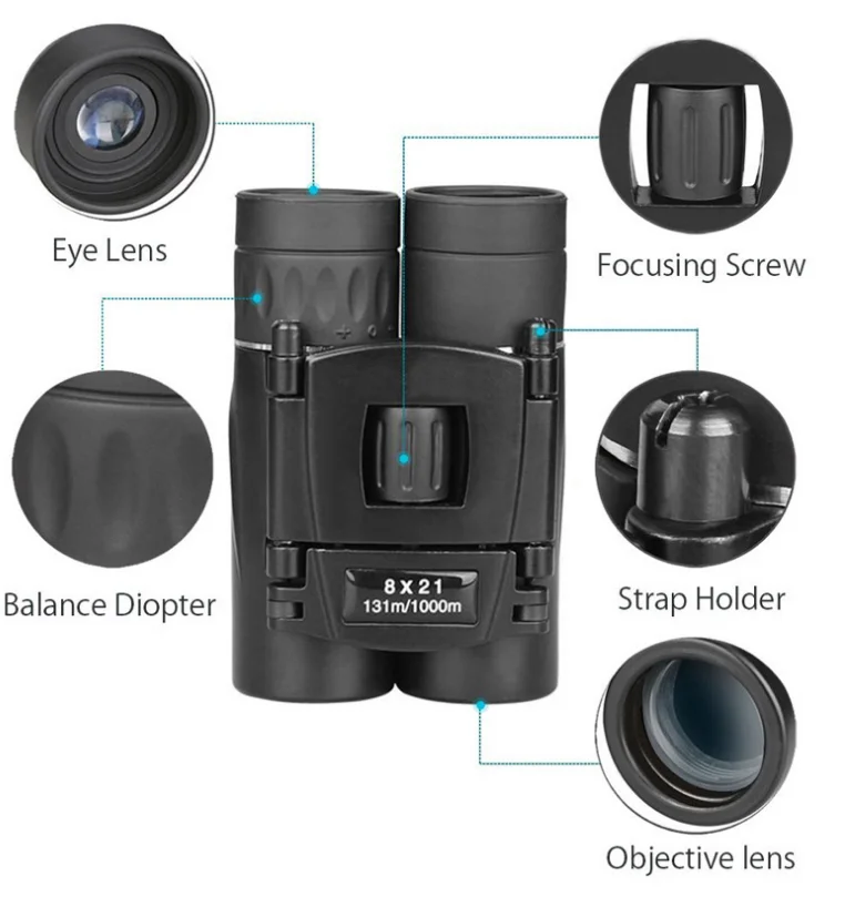 High definition telescope 8x21 binoculars telephoto universal lens outdoor concert travel high resolution high power binoculars