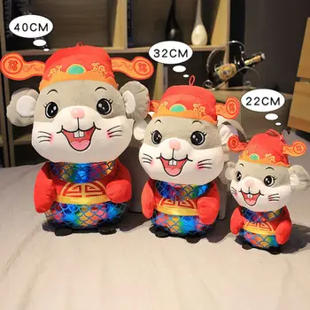 

Gift For The New Year Rat Mascot Dolls Cartoon Animals Chinese New Year Zodiac Animal Mascot Toy Gifts 22cm/32cm/40cm