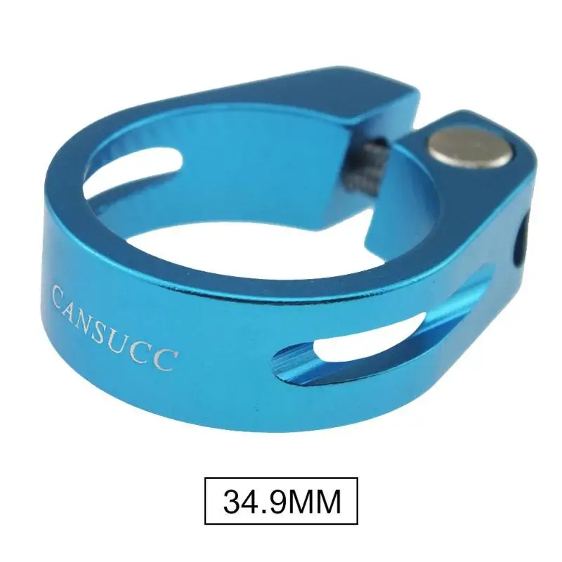 34.9mm-Blue CANSUCC 5 цветов алюминиевый сплав велосипедный быстросъемный зажим для подседельного штыря MTB велосипедный Подседельный штырь трубчатый зажим аксессуары для велосипеда - Цвет: 34.9mm-Blue