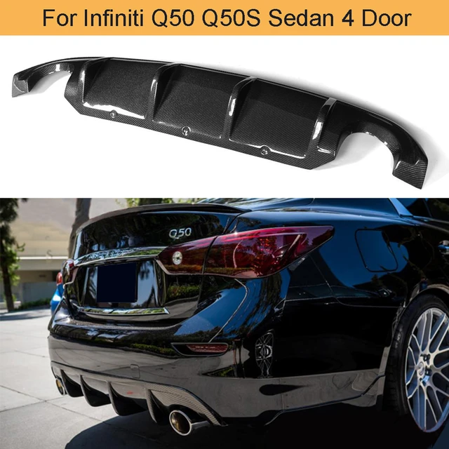 Auto Heckspoiler Heckstoßstange Lip Diffusor für Infiniti Q50 2014-2017,  Auto Hecklippe Haifischflosse Spoiler Diffusor Splitter Antikollisions