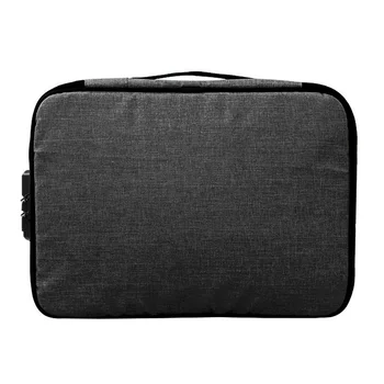 

Home Document Storage Bag File Organizer Large Capacity Card Pocket Oxford Cloth Portable Zipper Holder Handle Papers With Lock