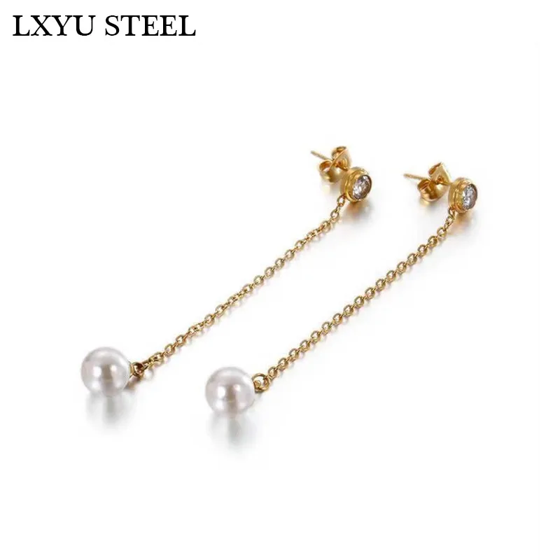 Женские Висячие серьги из нержавеющей стали с длинными кисточками и