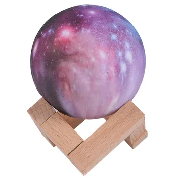 

LED Starry Night Light 3D Moon Lamp with Wooden Stand(Touch Control, 3 Colors)