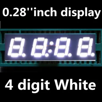 

Four digits 0.28" 0.28in clock digital display Common ANODE and cathode 4Bit Digital Tube 7 segment 0.28" White LED Display