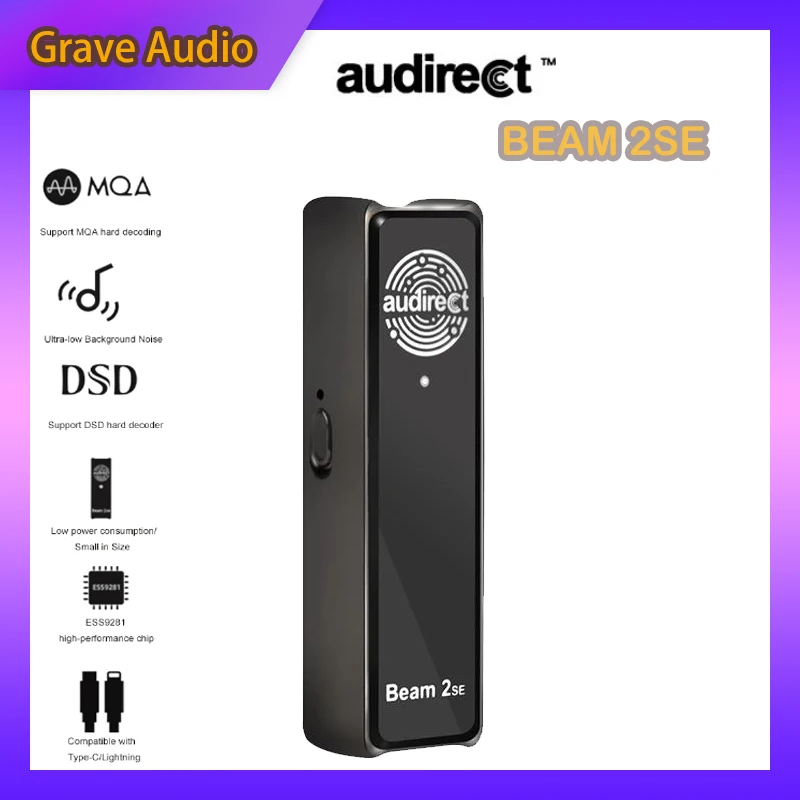 Hilidac Audirect Beam2 SE ESS9281 MQA Decoding 32Bit 384kHz Hi-Res HiFi Portable USB DAC Headphone Amplifier Beam 2SE