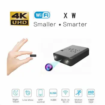 

Smart 4K 1080P HD Mini Camera Smallest WiFi Camcorder IR Night Vision Micro Cam Motion Detection XW Car DVR