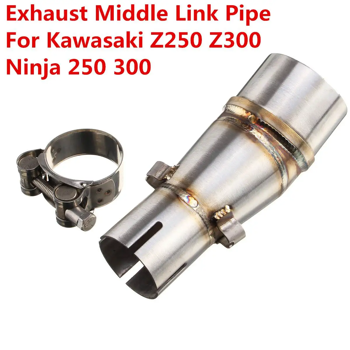 Slip On Exhaust System Muffler Middle Pipe For Kawasaki Ninja Z250 250 300 13-16