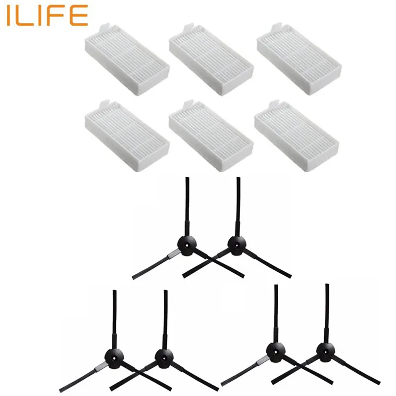 12 шт./лот Hepa фильтр боковые щетки Аксессуары для ilife V3 V5 V5s V3s chuwi Pro X5 V50 V55 робот