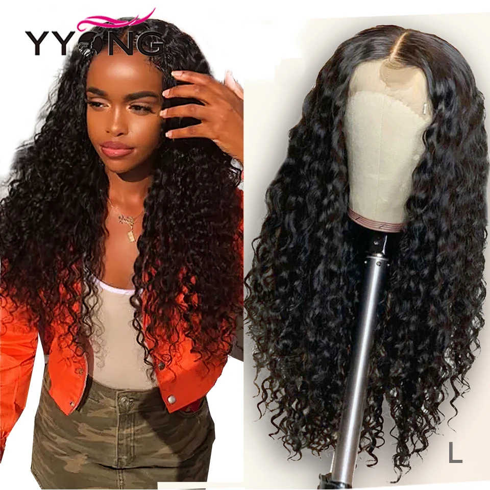 Yyong 13x4 Lace Front Human Hair Wigs With Baby Hair Indian Deep Wave Remy Human Hair 130% Lace Front Wigs For Women Low Ratio