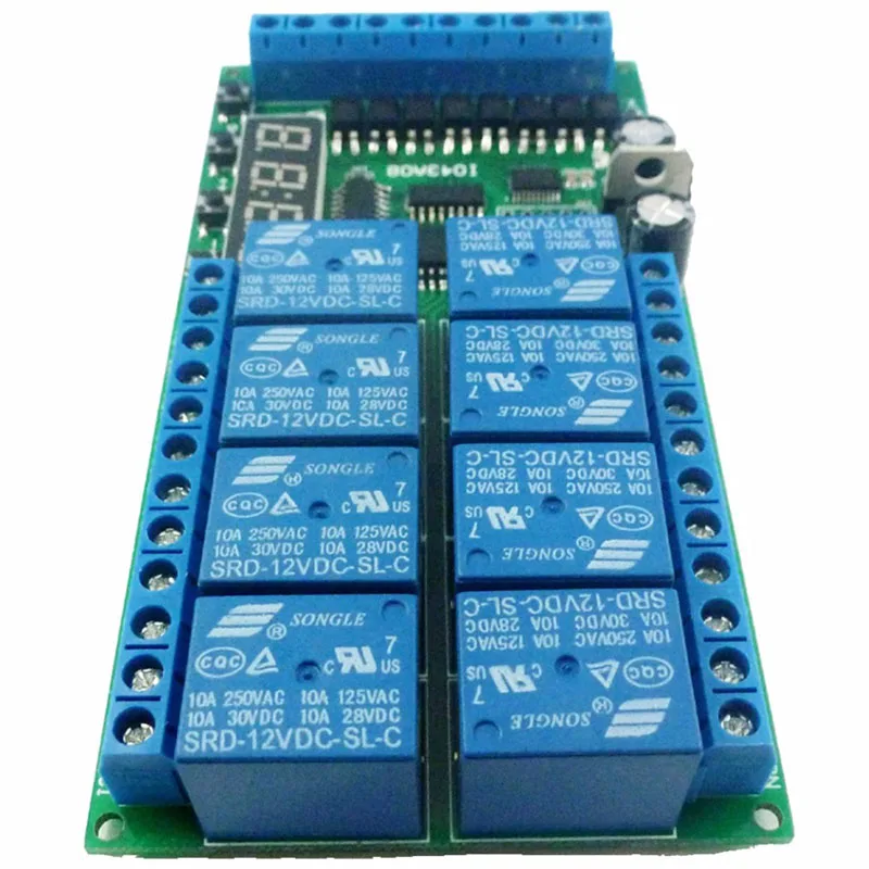 12 В 12 в 8 каналов Многофункциональное реле задержки таймера доска время переключатель синхронизации петля блокировки самоблокирующийся мгновенный бистабильный