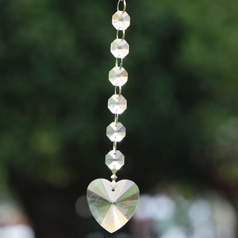 10pcs/lot Clear Chandelier Crystals Lamp Prisms Parts Rainbow Maker Hanging Suncatcher Pendants