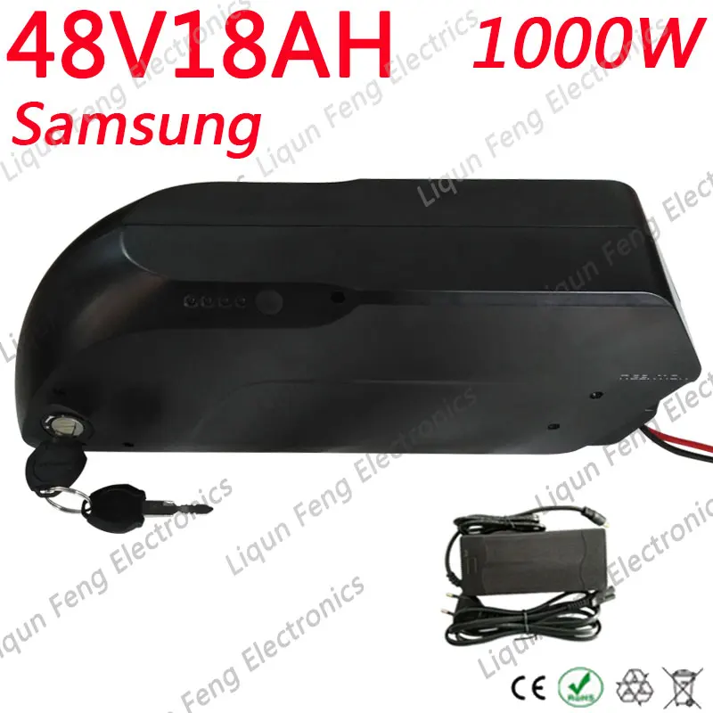 48V 18AH 750W 1000W Electric Bike Shark Down Tube Battery Li-ion with SAMSUNG 18650 35E Cell for Bafang Motor | Спорт и развлечения