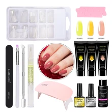 

13pcs Manicure Set Nail Polish Set LED Lamp False Nail Extension Builder Polygels Set Base Top Coat Acrylic Solution KIt