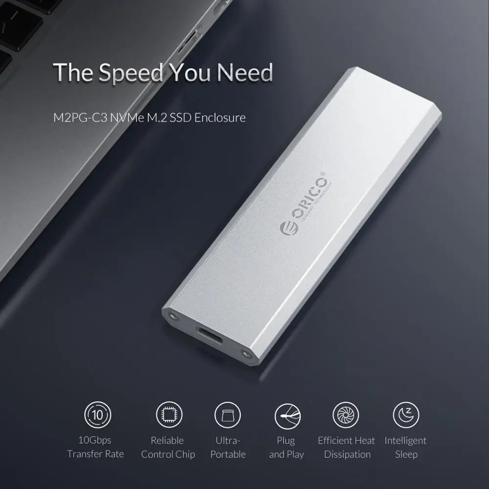 ORICO NVME M.2 корпус M.2 для usb type C 3,1 SSD адаптер M2 SSD Чехол Поддержка UASP 10 Гбит/с для NVME PCIE SSD диск коробка