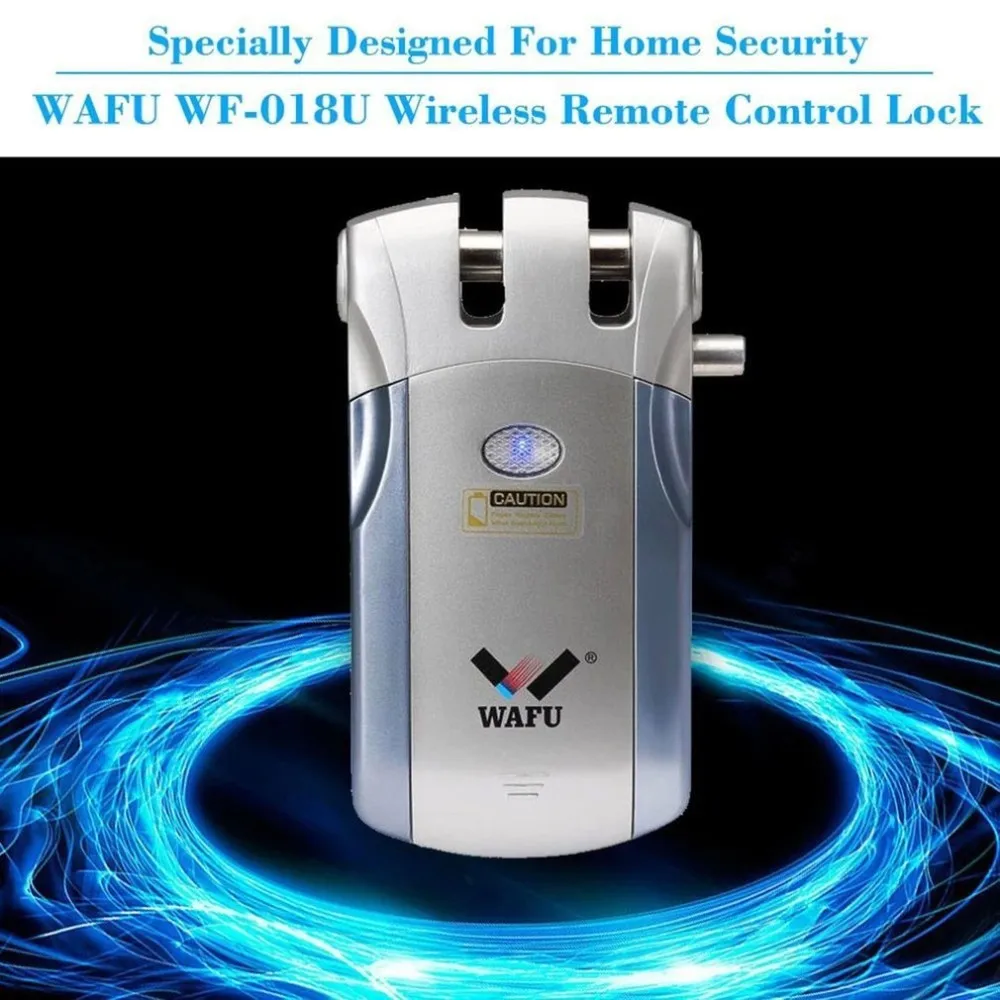 Wafu WF-019Electric Door Lock Wireless Control With Remote Control Open & Close Smart Lock Home Security Door Built-in Alarm