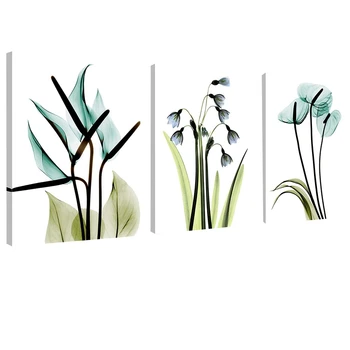 

3Pcs Beautiful Elegant Flowers Pictures Prints on Canvas Wall Decoration for Bedroom Simple Life Modern Minimalism Artwork Frame