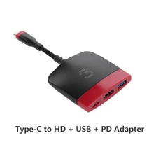 3 в 1 type-C конвертер type-C в HD/USB/PD 60HZ адаптер 4K HD Plug and Play usb-хаб USB-C концентратор