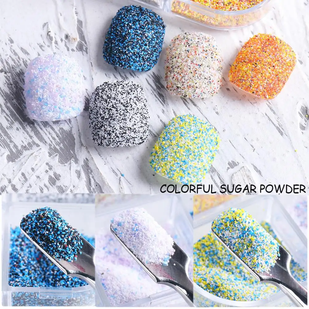 Winter Woolen Nails Powder Knit Weave Grain Effect Mixed Color Sand Pigment Dust Manicure Nail Art Glitter Decoration