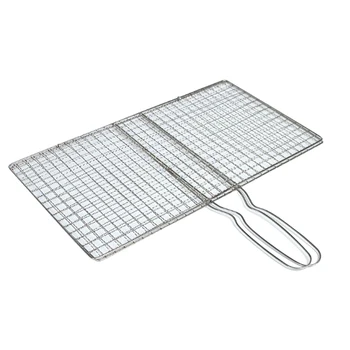 

BBQ BARBECUE MEAT BURGER FISH LONG HANDLE HOLDER GRILL BASKET 2 SIZES
