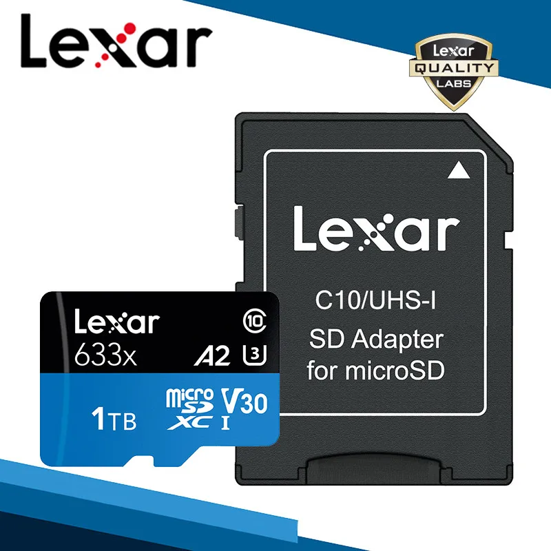 Lexar карта памяти SD адаптер Micro SD кард-ридер Футляр для карты TF 16 ГБ 32 ГБ 64 Гб 128 ГБ 256 ГБ 512 ГБ A2 U3 C10 V30 633x флэш-карта