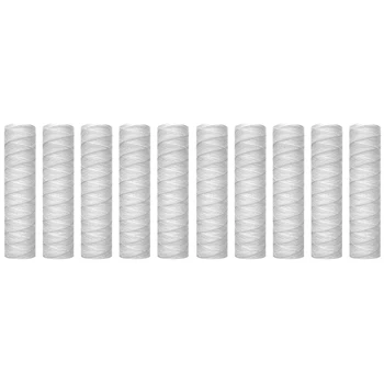 

String Wound Sediment Water Filter Cartridge Whole House Sediment Filtration, Universal Replacement for 10 Inch RO Housing