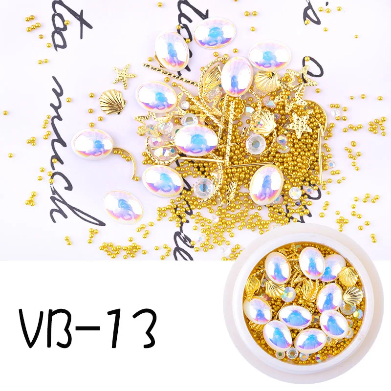 VB-13 RWTT металлические 3D Шпильки для украшения ногтей полые заклепки для ногтей Луна Звезда дерево ультра тонкие аксессуары - Цвет: VB-13
