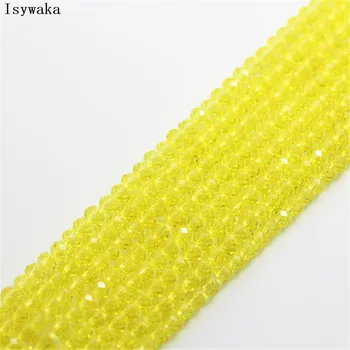 

Isywaka Yellow Color 1800pcs 2mm Rondelle Austria faceted Crystal Glass Beads Loose Spacer Round Beads for Jewelry Making