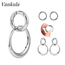 Vankula 316L Нержавеющая сталь затычка для ушей туннели карабин тела пирсинг, ушные измерительные приборы расширитель камень ухо весов пара продажи