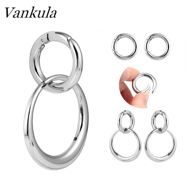 

Vankula 316L Stainless Steel Ear Plug Tunnels Snap Hook Body Piercing Ear Gauges Expander Stone Ear Weights Pair Selling