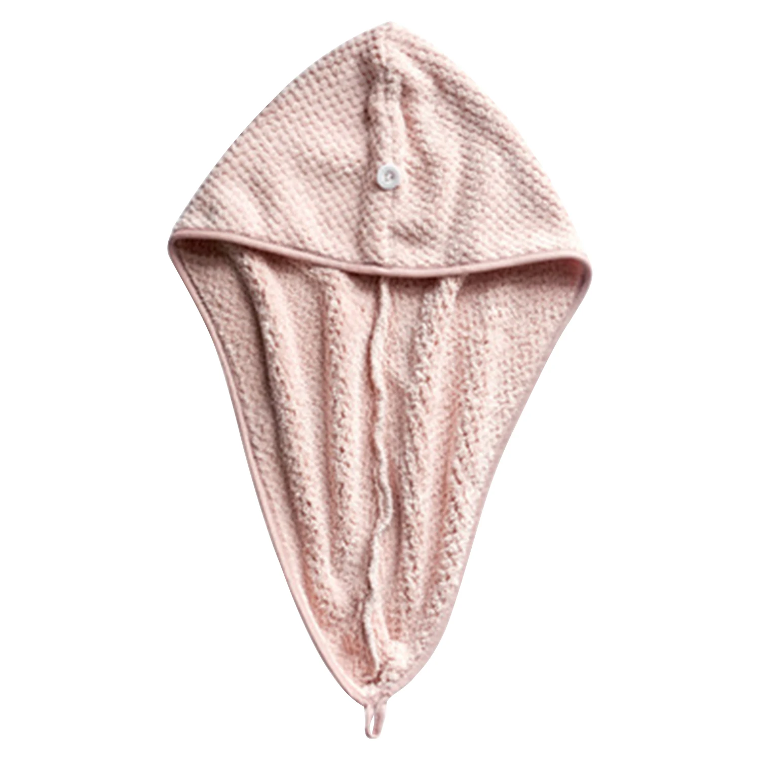 Pink Впитывающее Воду банное полотенце обертка коралловый флис быстросохнущее полотенце шапка полотенце для волос обертка с кнопкой шапочка для душа для женщин и девушек - Цвет: Pink