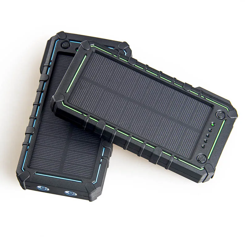 TUOSHIKE солнечной энергии банк 15000 светодиодный фонарь мА · ч аварийная Внешняя батарея зарядное устройство водонепроницаемый банк питания для Xiaomi Iphone samsung - Цвет: Green