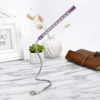 

10 Aluminum alloy Flexible Reading Lamp Light LED Light Desk Lamp Bright Soft Flexible Lamp Keyboard Read Notebook PC USB lamps