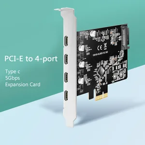 7 Port PCIE to Type-C USB 3.1 Expansion Card with PCI Express X4/X8/X16 15pin SATA Connector Adapter Docking Station Riser Cards