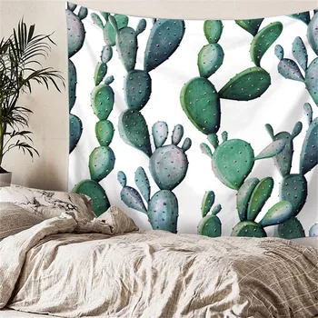 

Cilected Cactus Plant Tapestry Wall Hanging Polyester Thin Section Rainforest Tapestry Tablecloth Beach Towel Picnic Mat