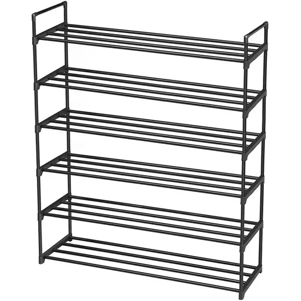 

6 Tiers Shoe Rack Shelf Shoe Tower Shelf Storage Organizer For Bedroom, Entryway, Hallway, and Closet Black Color Easy Assembled