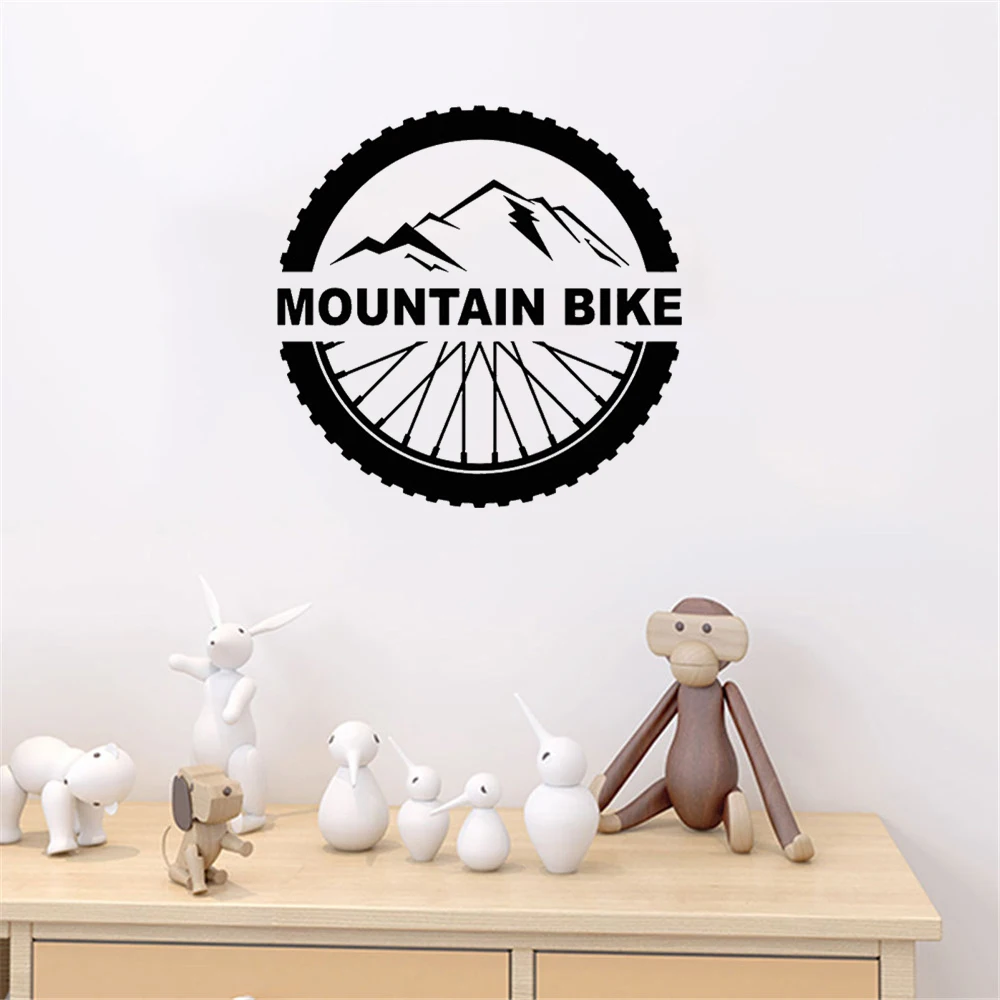 

Mountain Bike Wall Decal Extreme Sport Bicycle Wheel Wall Stickers For Bedroom Living Room Decor Vinyl Mural WL1502