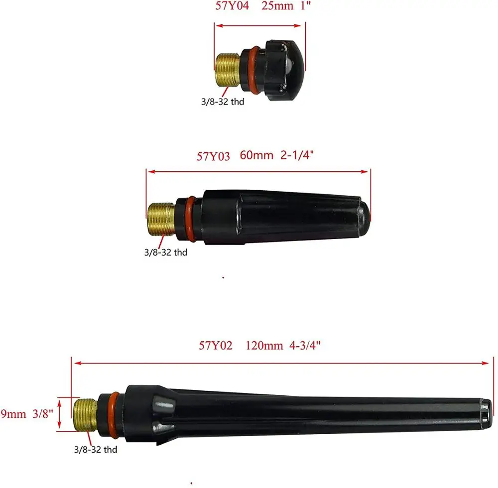 TIG короткая газовая линза цанговый корпус 3/32 &quotØ мм Цанга 10N24S #12 Pyrex комплект для