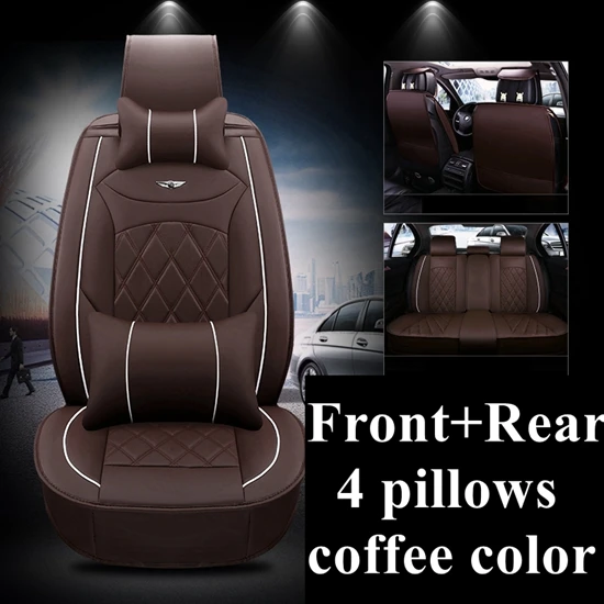 Чехол для автокресла Nissan Juke qashqai j10 qashqai j11 Mitsubishi outlander asx Renault duster logan Sandero Seat Ibiza altea - Название цвета: coffee luxury